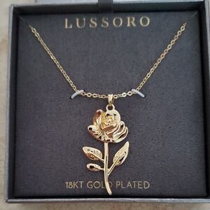 Gold Rose Pendant Necklace